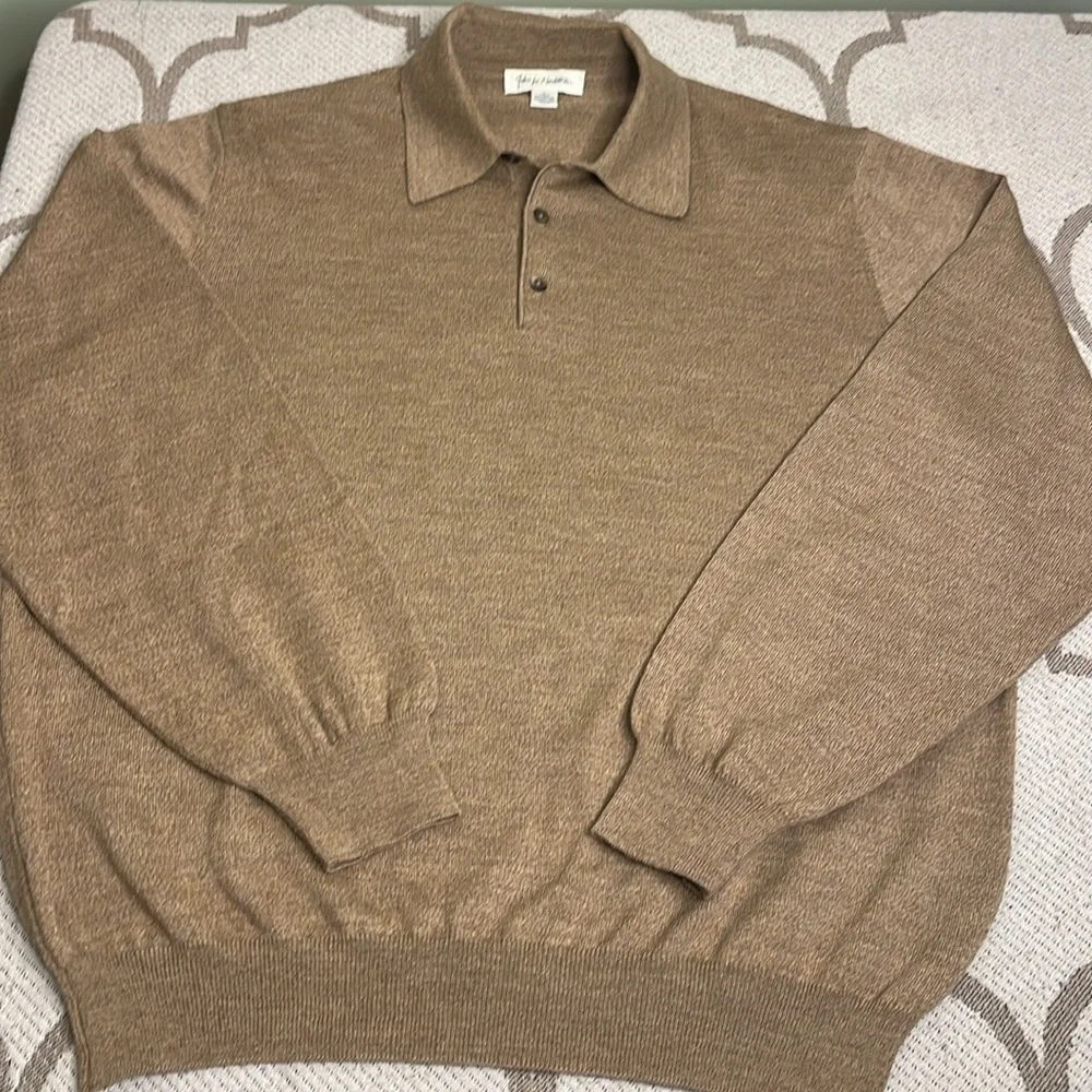 John W. Nordstrom Mens Extra fie Merino Wool Quarter button Pullover Sweater